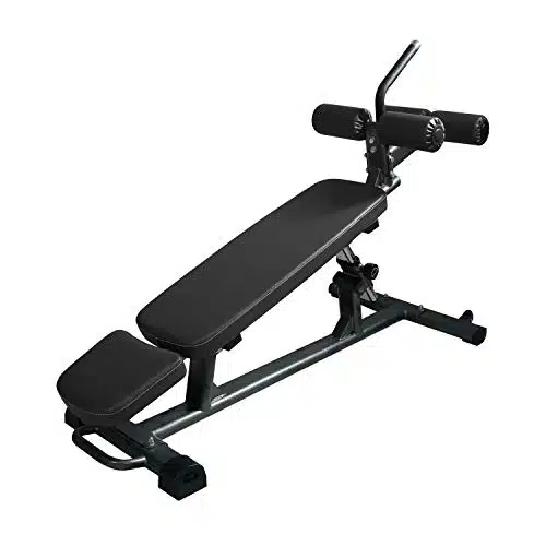 Finer Form Semi Commercial Sit Up Bench For Core Workouts And Decline Bench Press. Adjustable Weight Bench With Reverse Crunch Handle With Adjustable Height Settings. Great Ab