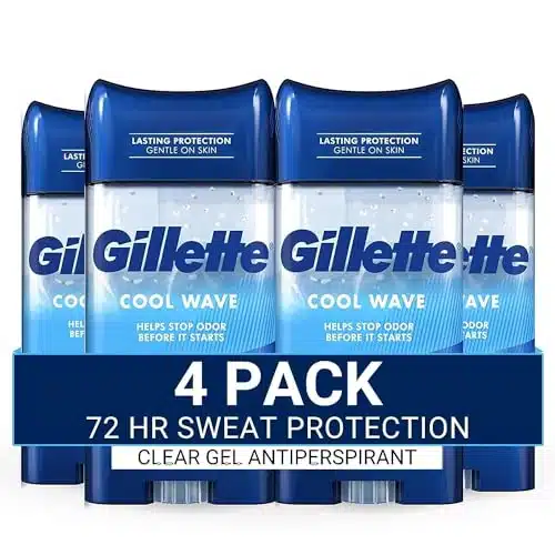 Gillette Clear Gel Mens Antiperspirant And Deodorant, Hour Sweat Protection, Cool Wave, #Clear Gel Brand For Men, Oz (Pack Of )