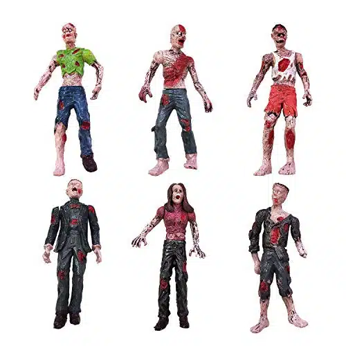 Haptime Zombie Action Figures, Detailed Walking Dead,Pcs Corpse, Great For Cake Topper, For Zombie Lovers To Collect