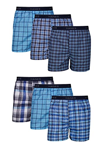 Hanes Men Hanes Mens Tagless Boxers With Exposed Waistband Assorted Multi Packs And Colors Hanes Men Hanes Men'S Tagless Boxers With Exposed Waistband, Assorted Multi Packs And Colors