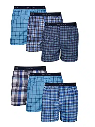 Hanes Men Hanes Men'S Tagless Boxers With Exposed Waistband, Assorted Multi Packs And Colors