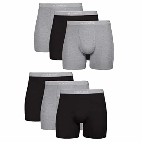 Hanes Mens Boxer Soft Breathable Cotton Comfortflex Waistband Multipack Brief Underwear Pack Blackgray Large Hanes Men'S Boxer Soft Breathable Cotton Comfortflex Waistband, Multipack Brief Underwear, Pack Blackgray, Large