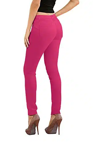 Hybrid &Amp; Company Women'S Pink Butt Lift Stretch Denim Jeans Psk Fuchsia