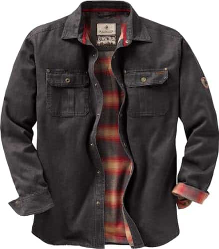 Legendary Whitetails Mens Journeyman Shirt Jacket Flannel Lined Shacket For Men Water Resistant Coat Rugged Fall Clothing Tarmac X Large Legendary Whitetails Men'S Journeyman Shirt Jacket, Flannel Lined Shacket For Men, Water Resistant Coat Rugged Fall Clothing, Tarmac, X Large