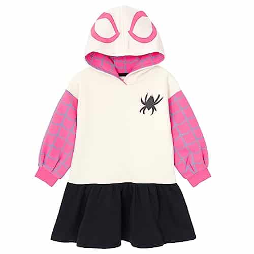 Marvel Spider Man Spider Gwen Ghost Spider Little Girls Fleece Skater Dress White