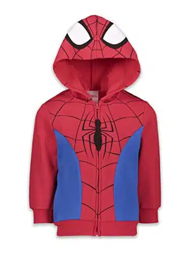 Marvel Spider Man Toddler Boys Fleece Zip Up Hoodie Redblue T