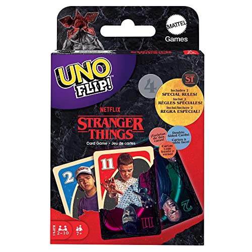 Mattel Games Uno Flip Stranger Things Card Game With Double Sided Deck Collectible Gift For Kid Family Adult Game Nights To Players Ages Years Old Up Mattel Games Uno Flip! Stranger Things Card Game With Double Sided Deck, Collectible Gift For Kid, Family &Amp; Adult Game Nights, To Players Ages Years Old &Amp; Up