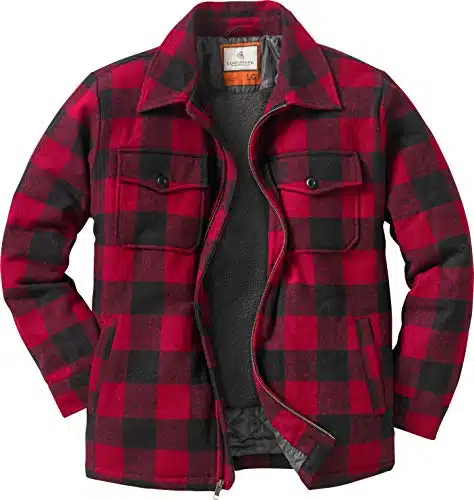 Men'S Tough As Buck Wool Coat By Legendary Whitetails   Buffalo Plaid, Quilted Lined, Insulated Winter Jacket, Large