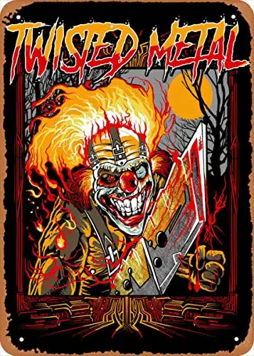 Music Twisted Metal Metal Tin Sign Poster Vintage Art Wall Decor X Inch