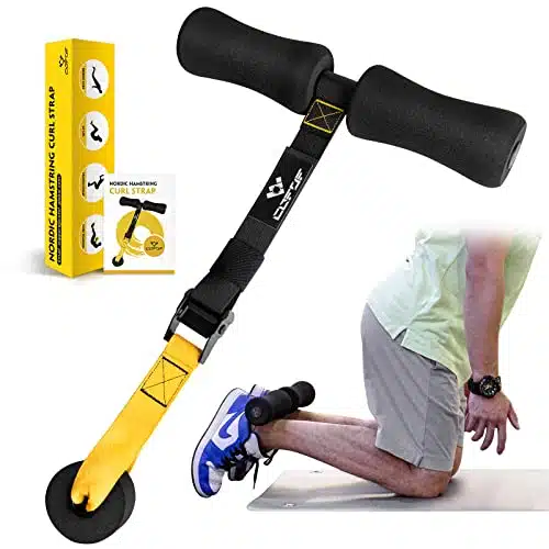 Nordic Hamstring Curl Strap, Nordic Curl Strap Holds Pounds Great For Hamstring Curls, Sit Ups, Spanish Squats, Ab Workout, Second Setup Nordic Curl Strap Home Fitness Equipment(Yellow)