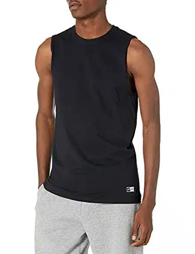 Russell Athletic Men'S Cotton Performance Sleeveless Muscle T Shirt,Black,X Large