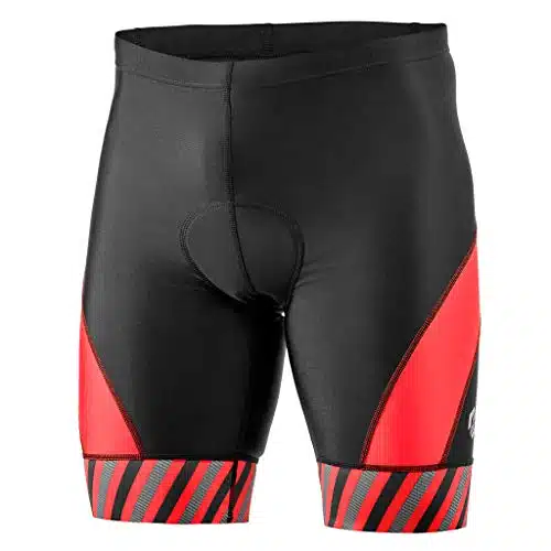 Slstriathlon Shorts Mens   Padded Tri Shorts Mens Triathlon Shorts   Triathalon Shorts, Quick Drying, Fx Z (Blackred Stripes, Medium)