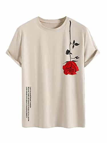 Soly Hux Mens Graphic Tees Vintage T Shirts Floral Letter Print Crewneck Short Sleeve T Shirts Casual Summer Streetwear Khaki Graphic Medium 1 Soly Hux Men'S Graphic Tees Vintage T Shirts Floral Letter Print Crewneck Short Sleeve T Shirts Casual Summer Streetwear Khaki Graphic Medium