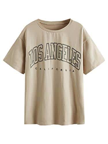Soly Hux Womens Graphic Oversized Tees Letter Print Summer Tops Vintage Half Sleeve Loose Casual T Shirts Beigeblack M Soly Hux Women'S Graphic Oversized Tees Letter Print Summer Tops Vintage Half Sleeve Loose Casual T Shirts Beigeblack M