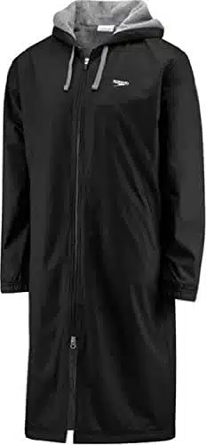 Speedo Womens Parka Jacket Fleece Lined Team Colors Swimsuit, Speedo Black, Small Us