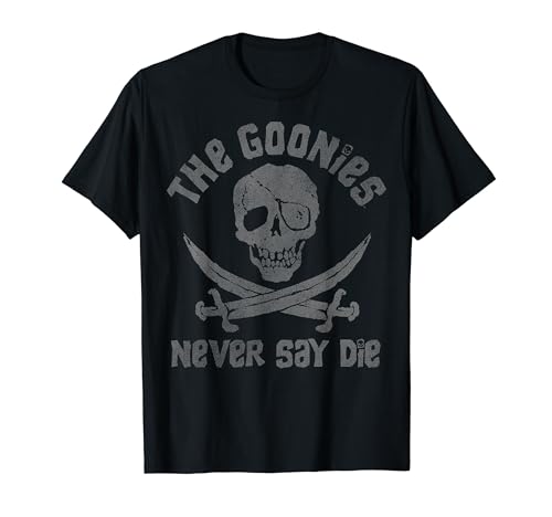 The Goonies Never Say Die Skull Swords Distressed Logo T Shirt The Goonies Never Say Die Skull &Amp; Swords Distressed Logo T Shirt