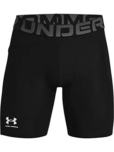 Under Armour Men'S Armour Heatgear Compression Shorts , Black ()Pitch Gray , Large