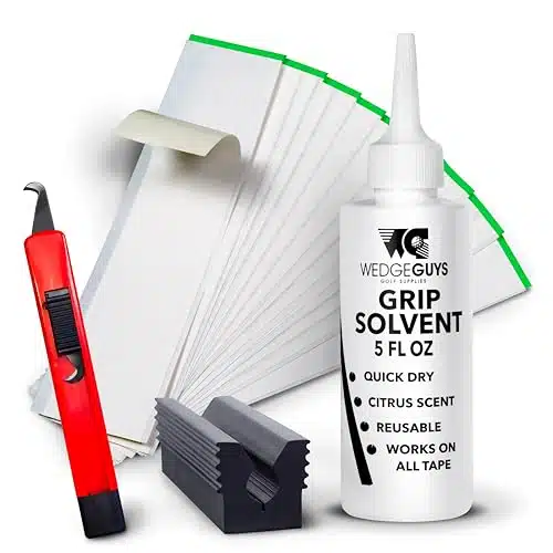 Wedge Guys Golf Grip Kits For Regripping Clubs   Professional Quality Options Include Hook Blade, Or Tape Strips, Oz Club Kit Solvent &Amp; Rubber Vise Clamp