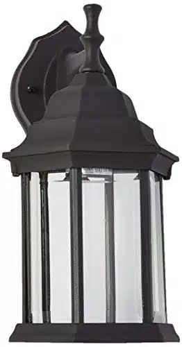Westinghouse Lighting One Light, Textured Black Finish On Cast Aluminum With Clear Beveled Glass Panels Exterior Wall Lantern