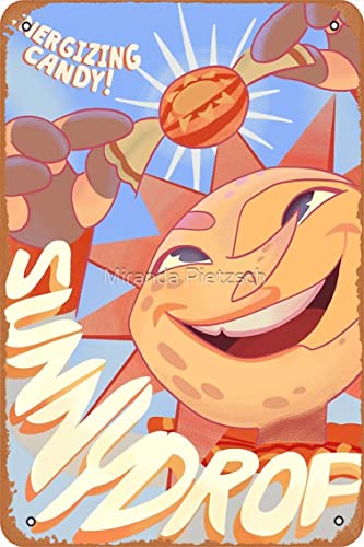 Yzixulet Sundrop Fnaf Security Breach In Game Poster Art Print Vintage Retro Metal Sign Xinch Man Cave Home Wall Decor