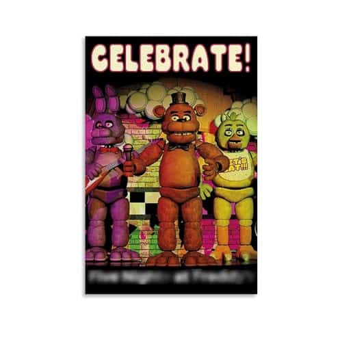 Jongi Fnaf Poster Canvas Art Poster And Wall Art Picture Print Modern Family Bedroom Decor Posters Xinch(Xcm)