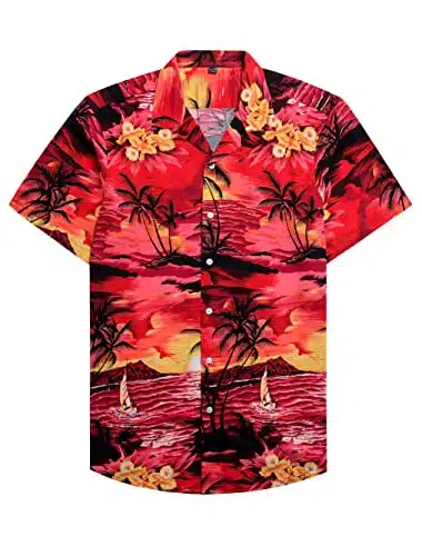 Alimens &Amp; Gentle % Cotton Regular Fit Short Sleeve Casual Hawaiian Shirt For Men   Xl