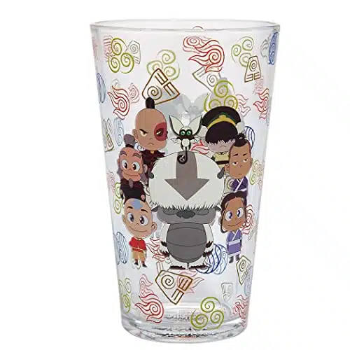 Avatar The Last Airbender Chibi Character Main Cast Pint Glass Multicolor