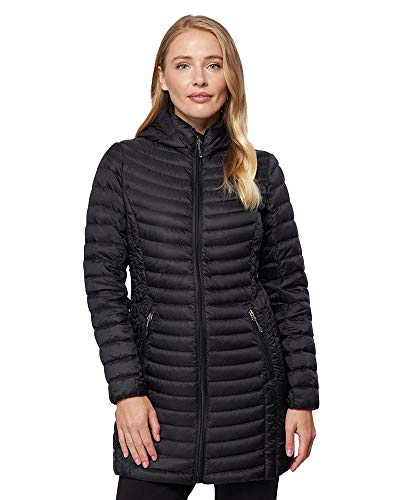 Degrees Womens Ultra Light Packable Down Long Puffer Jacket Black Large Degrees Women'S Ultra Light Packable Down Long Puffer Jacket, Black, Large