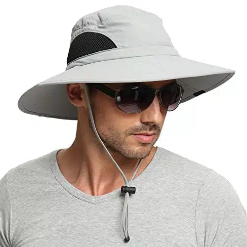 Einskey Sun Hat For Menwomen, Waterproof Wide Brim Bucket Hat Foldable Boonie Hat For Fishing Hiking Garden Safari Beach