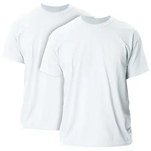 Gildan Adult Ultra Cotton T Shirt, Style G, Multipack, White (Pack), Large