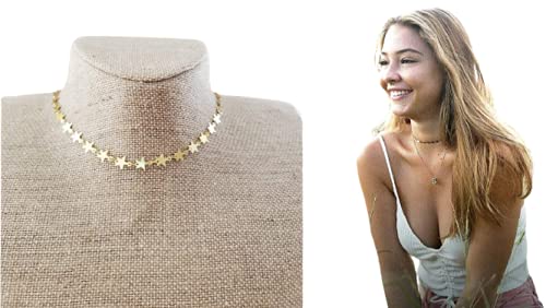 Gold Star Chain Necklace Obx Sarah Cameron Choker Gold Star Chain Necklace Obx Sarah Cameron Choker