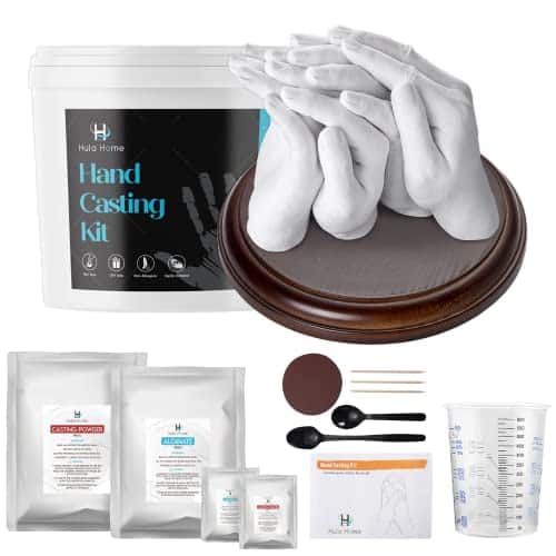 Hula Home Xl Diy Hands Casting Kit For Up To People Adults And Childrens Includes Wood Base Statue Molding Kit Hand Mold Keepsake Sculpture Kit For Birthday Wedding Ann Hula Home Xl Diy Hands Casting Kit For Up To People (Adults And Childrens) Includes Wood Base Statue Molding Kit Hand Mold Keepsake Sculpture Kit For Birthday, Wedding, Ann