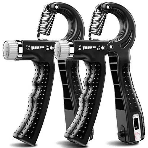 Kdg Hand Grip Strengthener Pack(Black) Adjustable Resistance Lbs Forearm Exercisergrip Strength Trainer For Muscle Building And Injury Recovery For Athletes