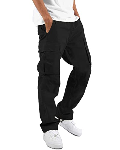Lyrxxx Mens Casual Cargo Pants Hiking Pants Workout Joggers Sweatpants For Menblackl Lyrxxx Men'S Casual Cargo Pants Hiking Pants Workout Joggers Sweatpants For Men,Black,L