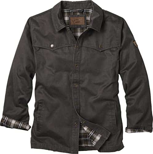 Legendary Whitetails Mens Stockyards Lonestar Waxed Canvas Shirt Jacket Coal Medium Legendary Whitetails Men'S Stockyards Lonestar Waxed Canvas Shirt Jacket, Coal, Medium