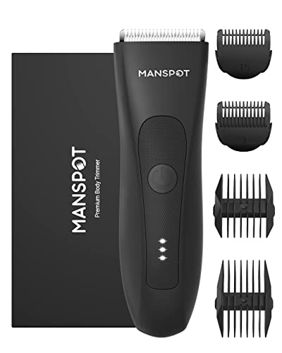 Manspot Manscape Groin Hair Trimmer For Men, Electric Ball Trimmershaver, Replaceable Ceramic Blade Heads, Waterproof Wetdry Groin & Body Shaver Groomer, Inutes Shaving After 