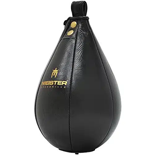 Meister Speedkills Leather Speed Bag With Lightweight Latex Pocket   Black, Medium X