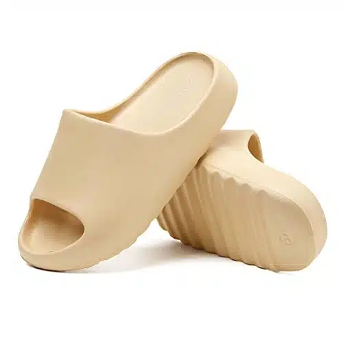Platform Pillow Slippers Slides For Women And Men, Eva Anti Slip Cloud Slippers Lightweight Spa Open Toe Shower Sandals For Indoor &Amp; Outdoor