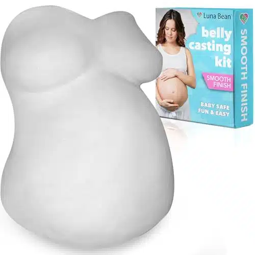 Proud Body Luna Bean Belly Casting Kit Pregnancy, Deluxe Belly Cast With Smooth Finish   Gift For Expecting Mom, Baby Nursery Decor, Mothers Day Keepsake, Mom To Be Gift, Preg