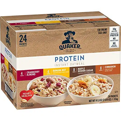 Quaker Instant Oatmeal, Protein Flavor Variety Pack, G+ Protein, Individual Packets, Count