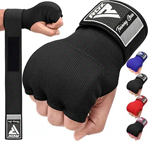 Rdx Gel Boxing Hand Wraps Inner Gloves Men Women, Quick Cm Long Wrist Straps, Elasticated Padded Fist Under Mitts Protection, Muay Thai Mma Kickboxing Martial Arts Punching Tr