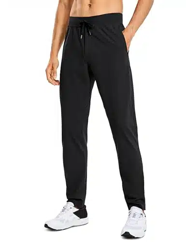 Crz Yoga Mens Ay Stretch Comfy Athletic Pants ''   Track Hiking Golf Gym Workout Joggers Work Pants Sweatpants Black Medium