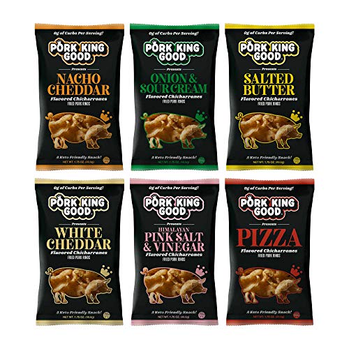 Pork King Good Pork Rinds Variety Pack Chicharrones Keto Snacks Pork King Good Pork Rinds Variety Pack (Chicharrones) Keto Snacks