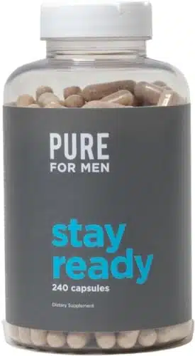 Pure For Men Original Cleanliness Stay Ready Fiber Supplement  Helps Promote Digestive Regularity  Psyllium Husk, Aloe Vera, Chia Seeds, Flaxseeds  Proprietary Formula  Vegan 