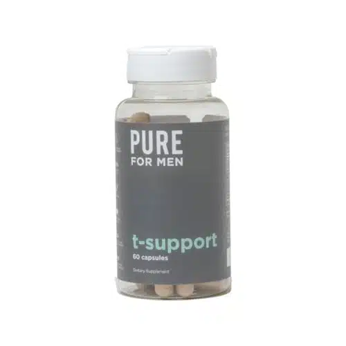 Pure For Men T Support Supplement  Vegetarian Total Support For Men With Maca, Vitamin D, & Ashwagandha, Muscle Health  Endurance, Strength, Focus, & Energy Support  Capsules