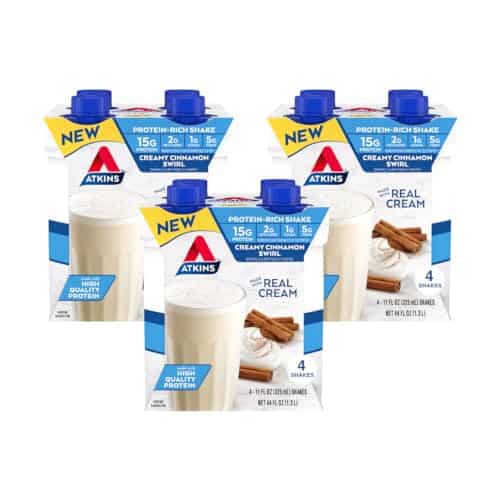 Atkins Creamy Cinnamon Swirl Protein Shake G Protein Low Glycemic G Net Carb G Sugar Keto Friendly Count Atkins Creamy Cinnamon Swirl Protein Shake, G Protein, Low Glycemic, G Net Carb, G Sugar, Keto Friendly, Count