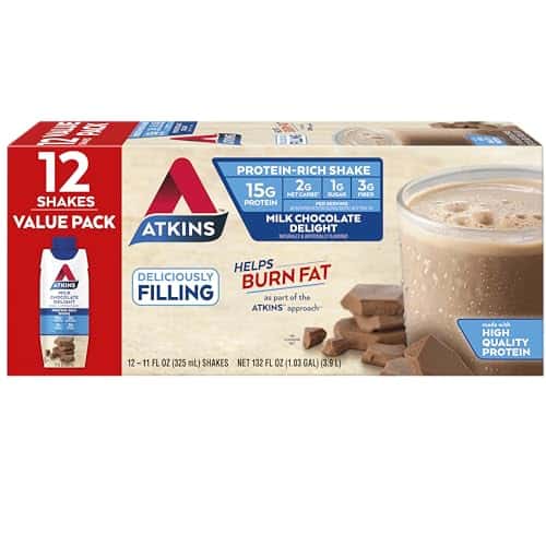 Atkins Milk Chocolate Delight Protein Shake G Protein Low Glycemic G Net Carb G Sugar Keto Friendly Count Atkins Milk Chocolate Delight Protein Shake, G Protein, Low Glycemic, G Net Carb, G Sugar, Keto Friendly, Count