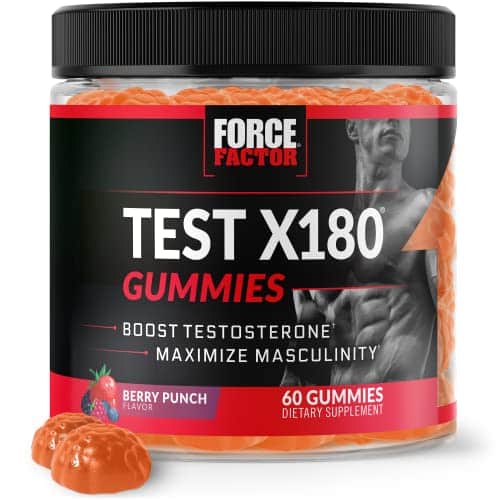 Force Factor Test XGummies Testosterone Booster for Men with Tongkat Ali, Horny Goat Weed, Tribulus Terrestris, Fenugreek, & Black Maca, Supplement Men, Berry Punch, Gummies, 