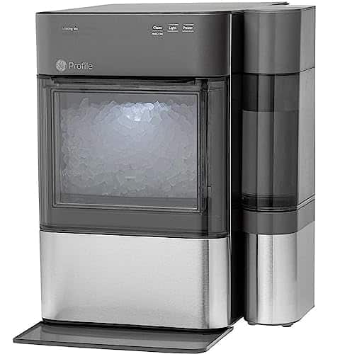 GE Profile Opal  Countertop Nugget Ice Maker with Side Tank  Ice Machine with WiFi Connectivity  Smart Home Kitchen Essentials  Stainless Steel