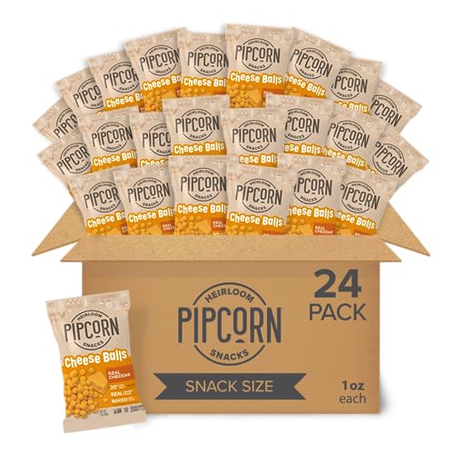 Heirloom Cheddar Cheese Balls By Pipcorn   Cheddar Oz Pk   Healthy Snacks, Gluten Free Snacks, Snack Packs, Heirloom Corn, Baked Not Fried